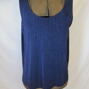Draper’s and Damon’s navy and white pinstripe sleeveless top  XL